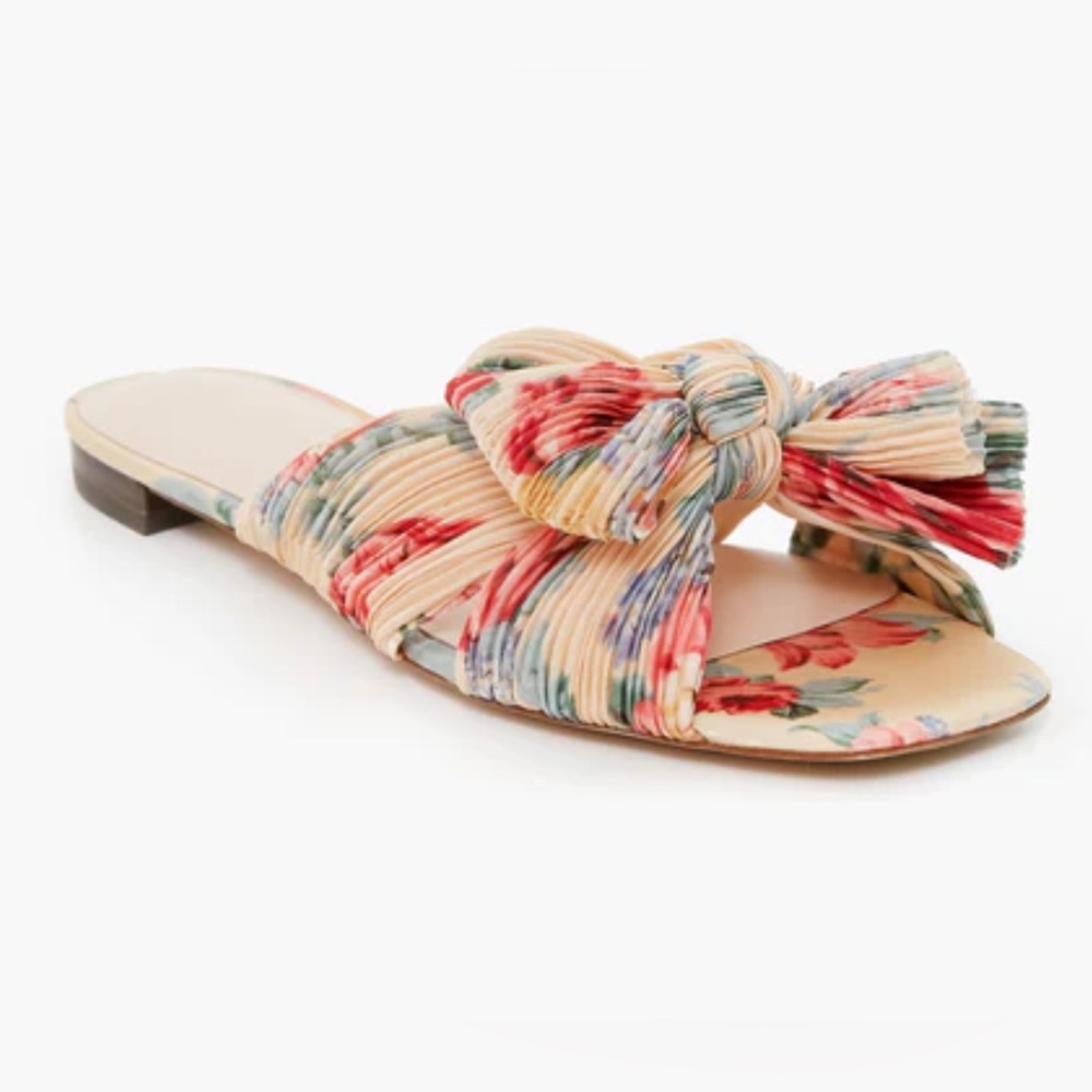 Loeffler Randall Daphne Floral Bow Slide Sandals
